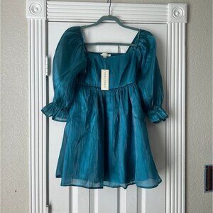 Thirty/Thirty Green Puff Dress S NWT
